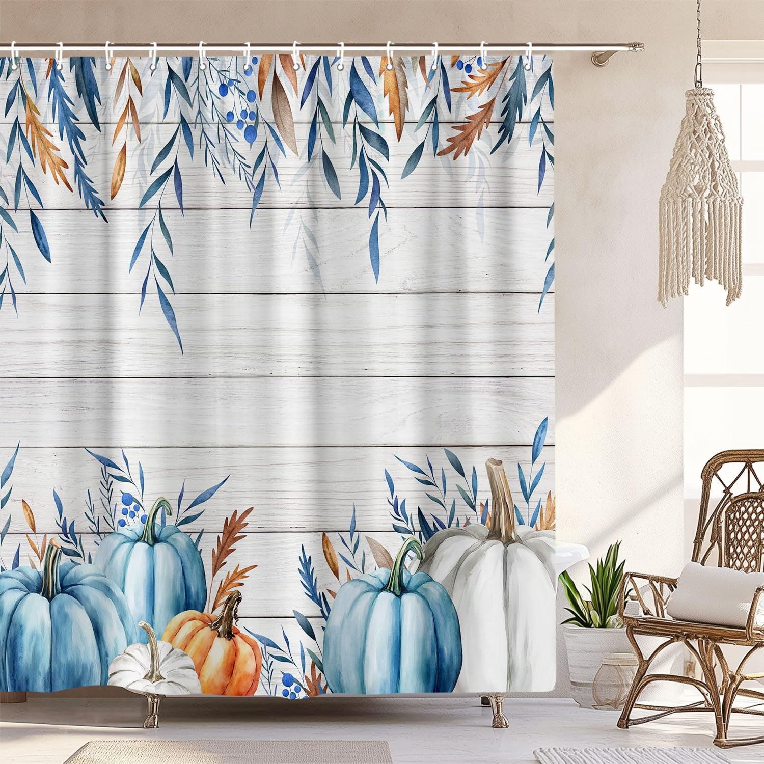 Custom Printed Bath Curtain — custom printed polyester bath curtain detail view