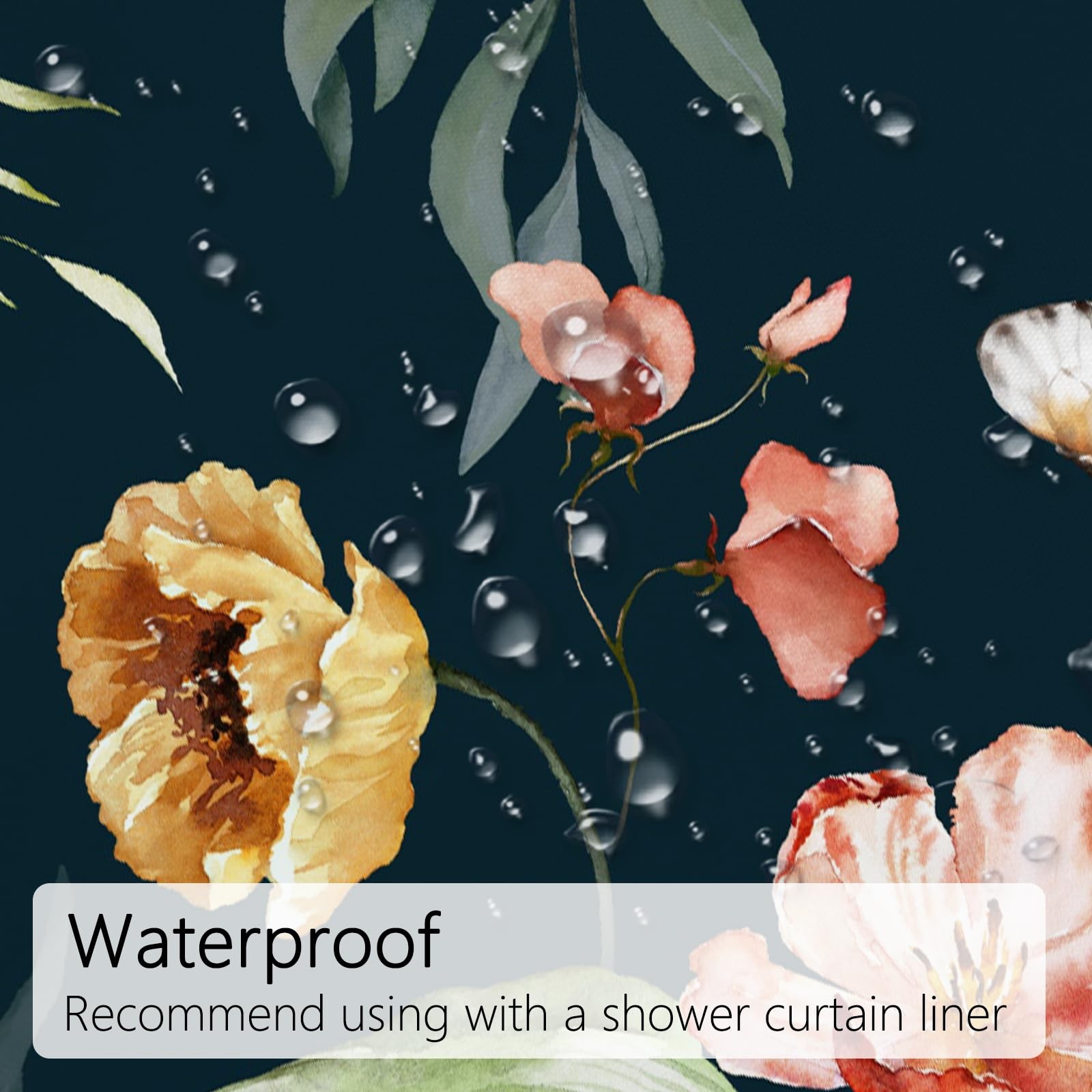 Custom Printed Bath Curtain — custom printed polyester bath curtain detail view