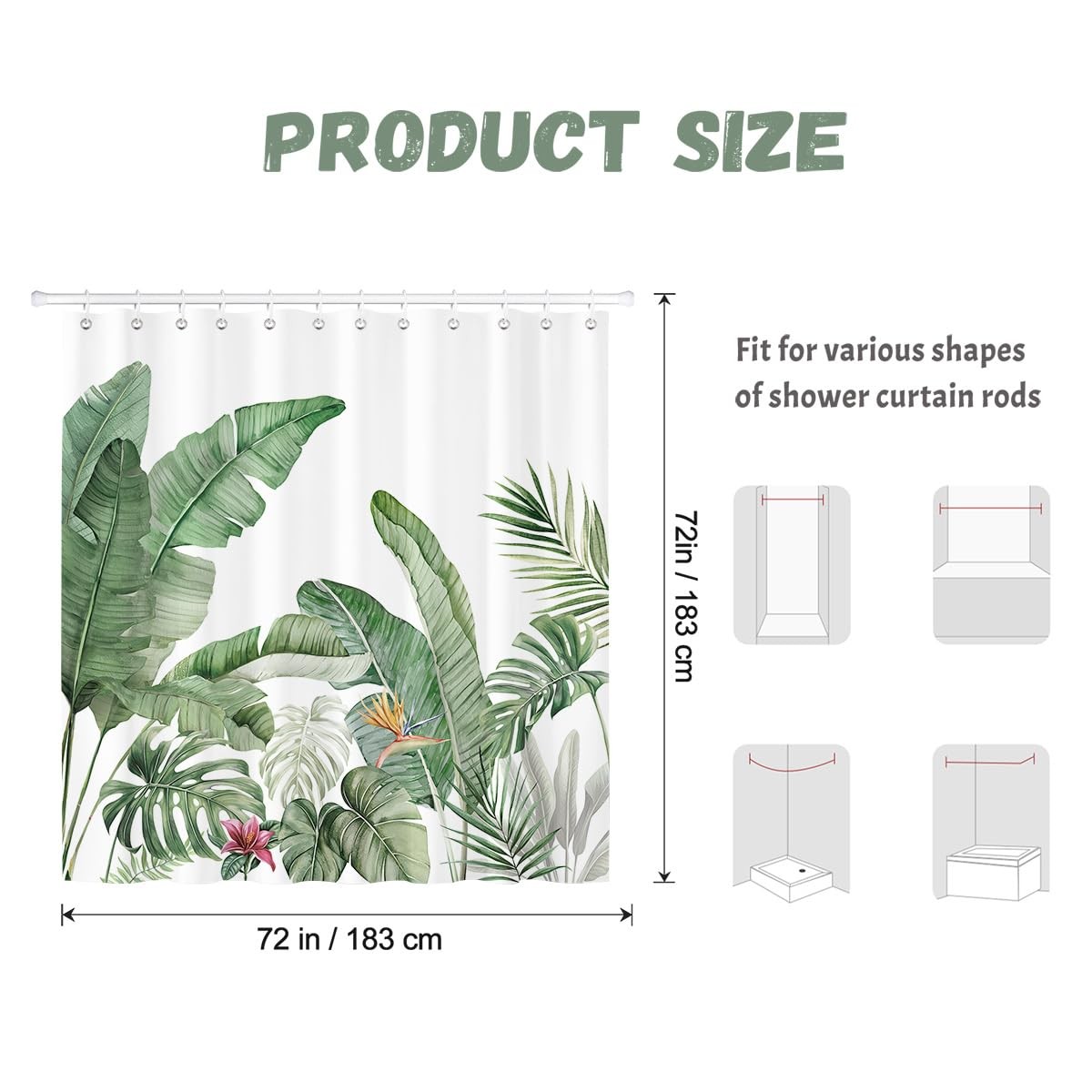 Custom Printed Bath Curtain — custom printed polyester bath curtain detail view
