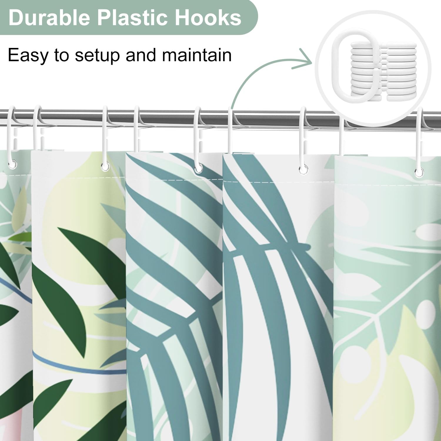 Custom Printed Bath Curtain — custom printed polyester bath curtain detail view