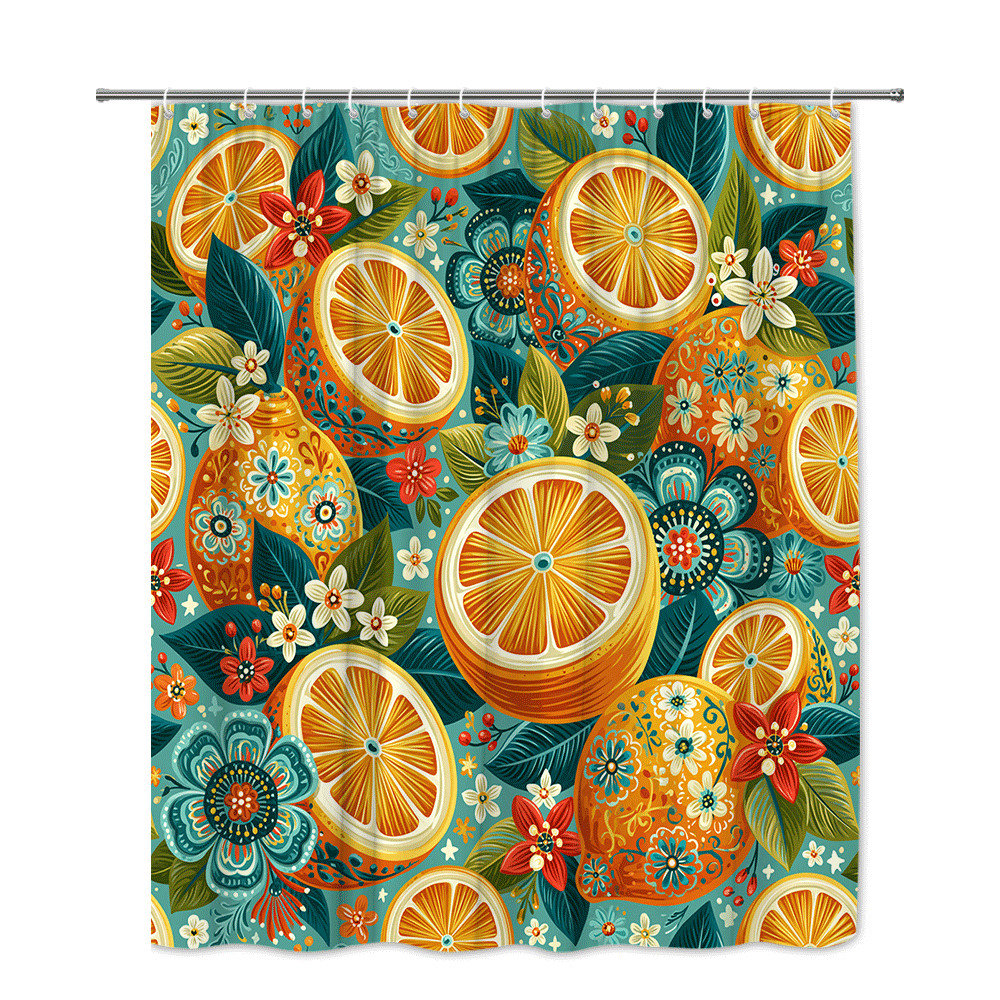 Custom Printed Bath Curtain — custom printed polyester bath curtain detail view