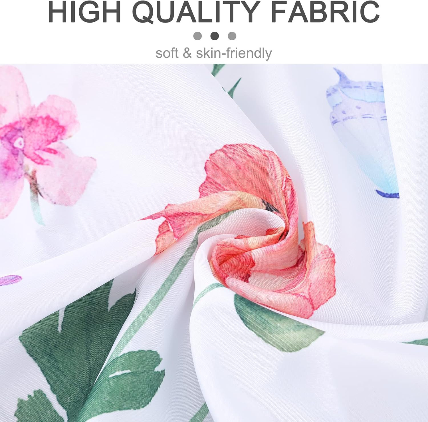 Custom Printed Bath Curtain — custom printed polyester bath curtain detail view