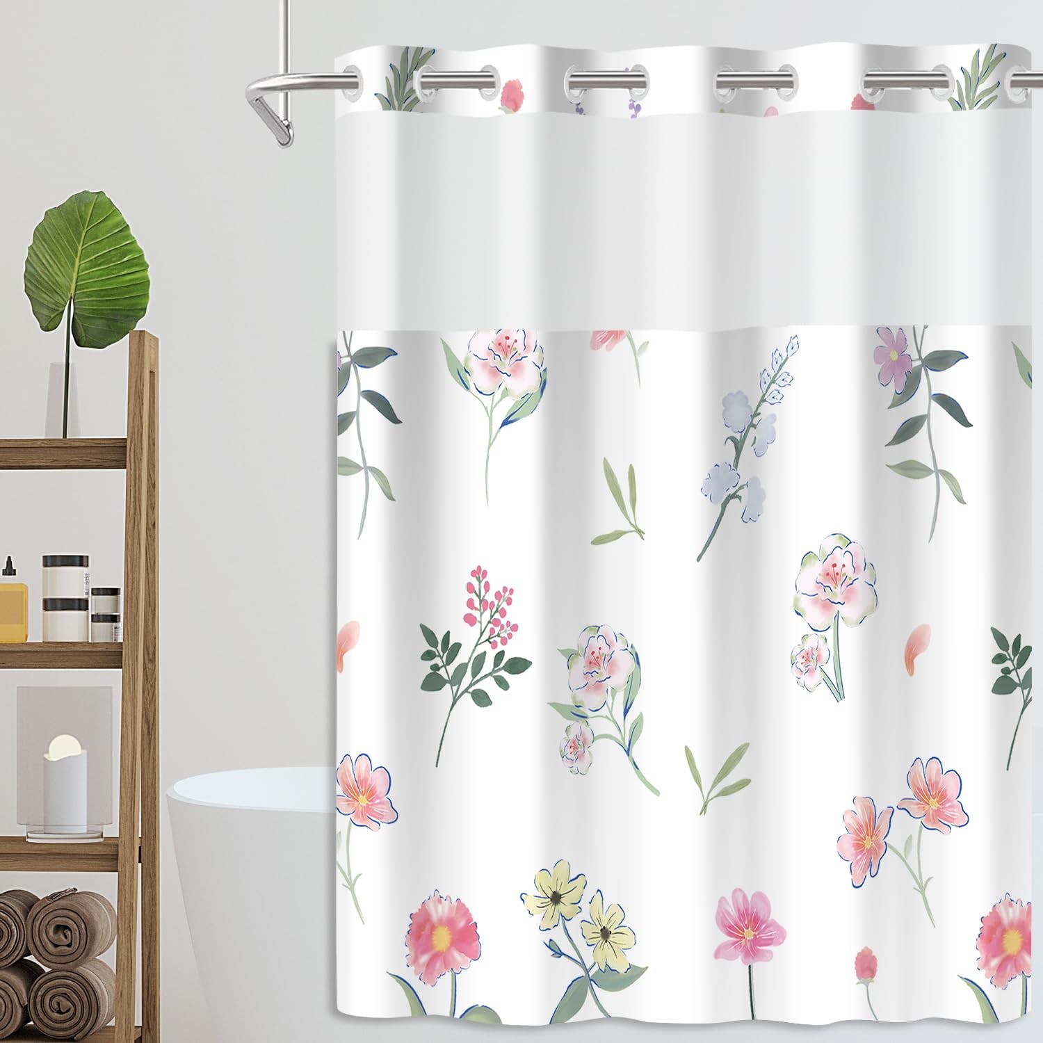 Custom Printed Bath Curtain — custom printed polyester bath curtain detail view