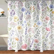 Vintage Floral Shower Curtain for Bathroom, Vintage Cottagecore Ditsy Floral — custom printed polyester bath curtain