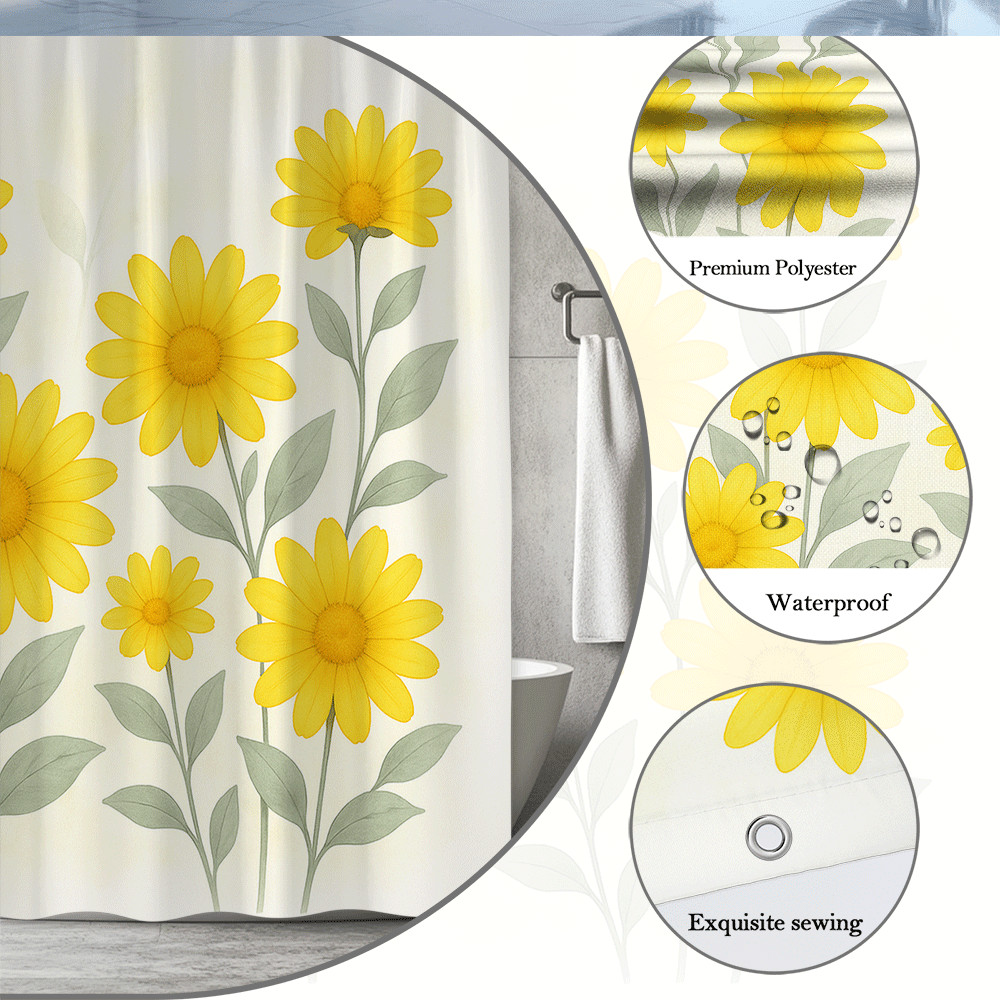 Custom Printed Bath Curtain — custom printed polyester bath curtain detail view