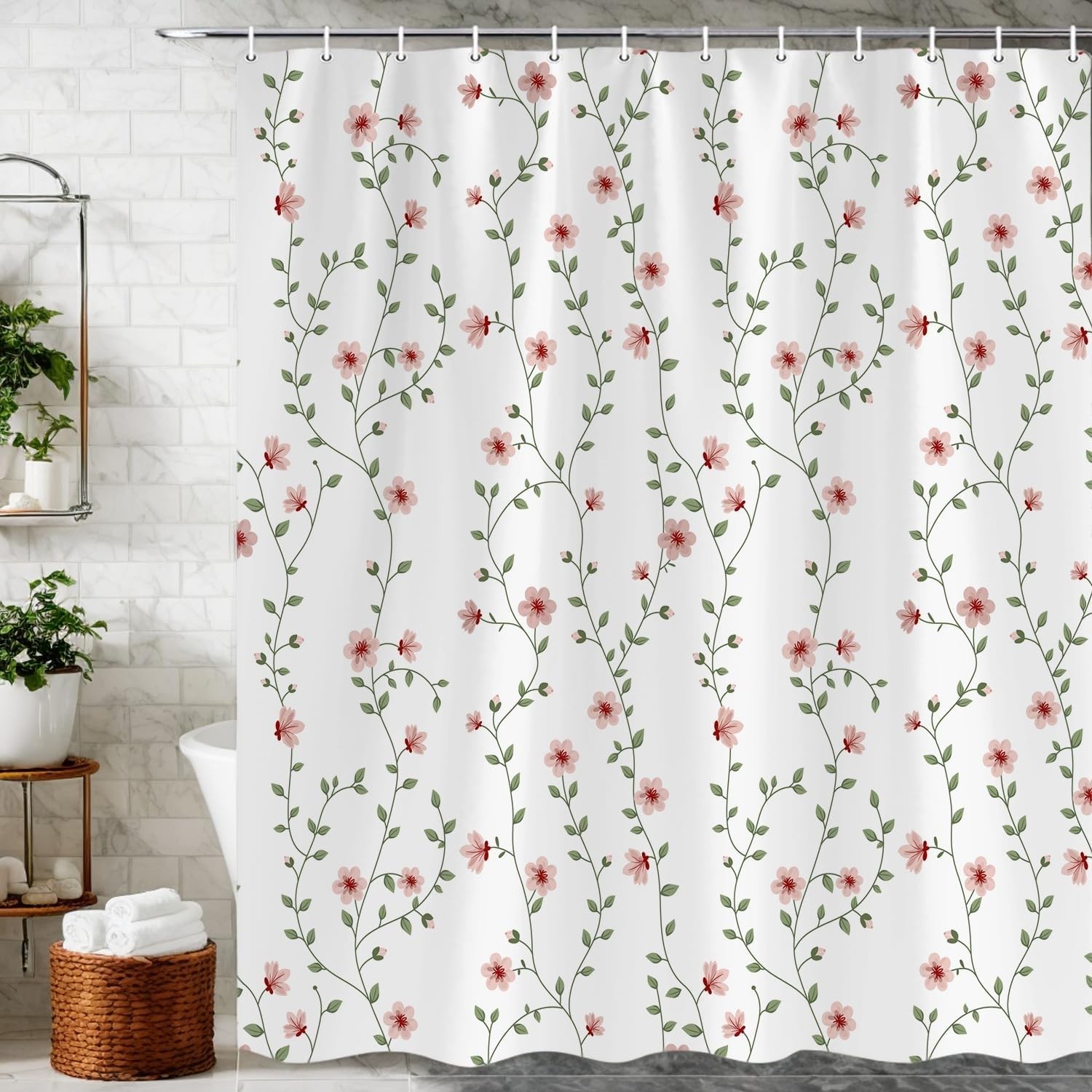 Custom Printed Bath Curtain — custom printed polyester bath curtain detail view