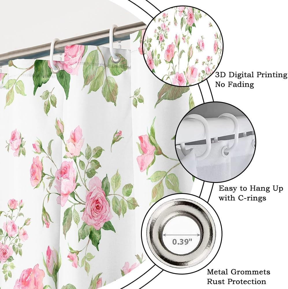 Custom Printed Bath Curtain — custom printed polyester bath curtain detail view