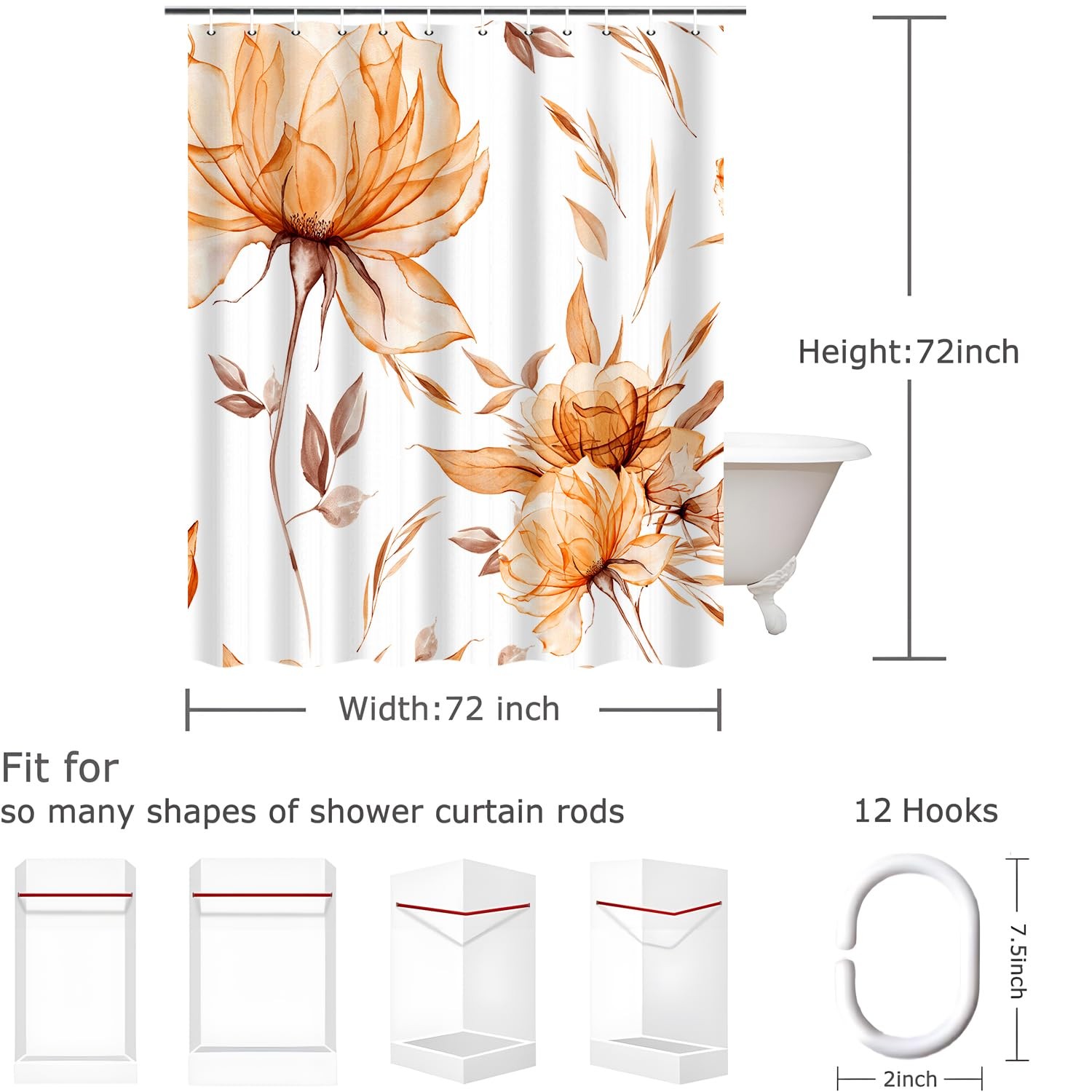 Custom Printed Bath Curtain — custom printed polyester bath curtain detail view