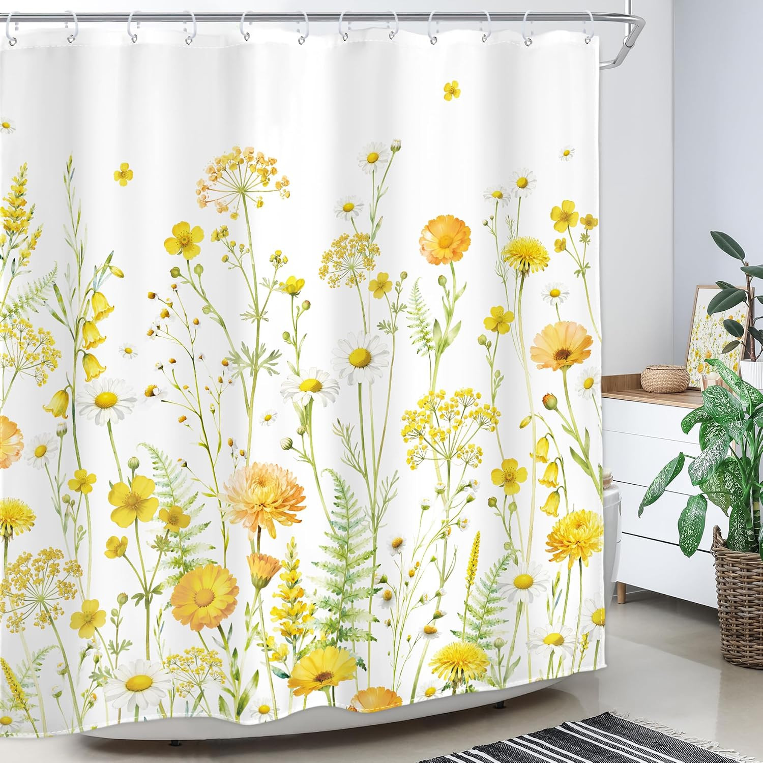 Custom Printed Bath Curtain — custom printed polyester bath curtain detail view