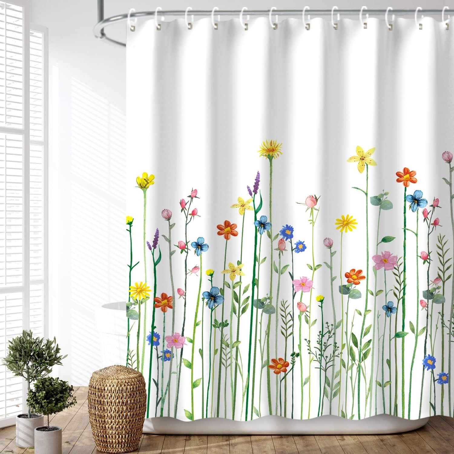 Custom Printed Bath Curtain — custom printed polyester bath curtain detail view