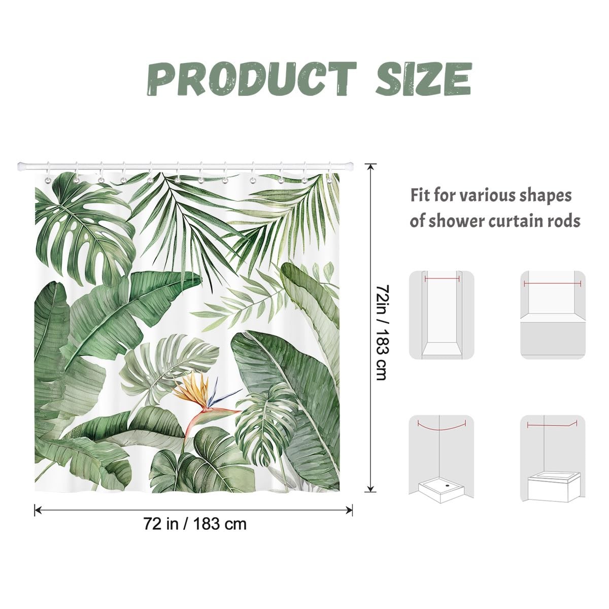 Custom Printed Bath Curtain — custom printed polyester bath curtain detail view