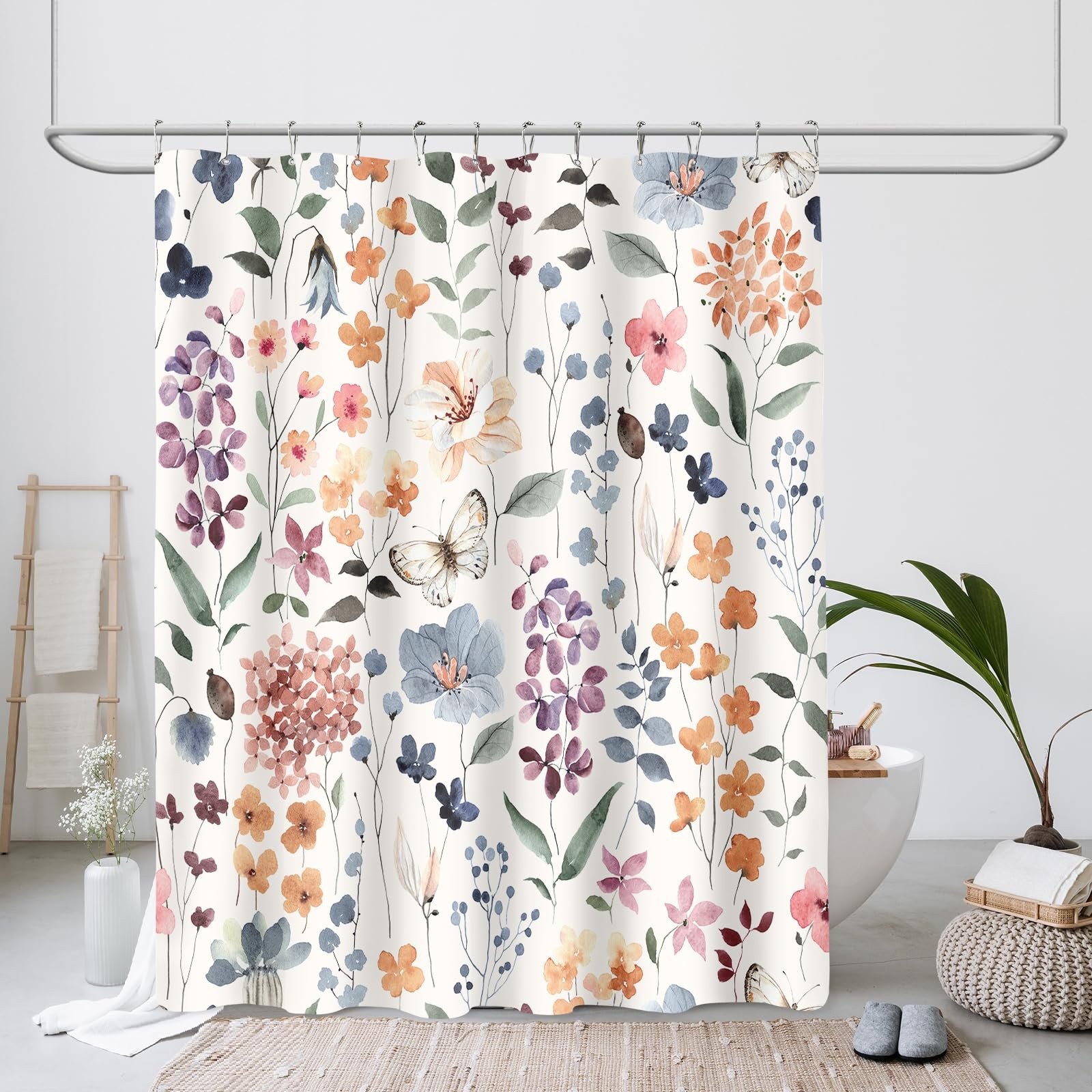 Custom Printed Bath Curtain — custom printed polyester bath curtain detail view