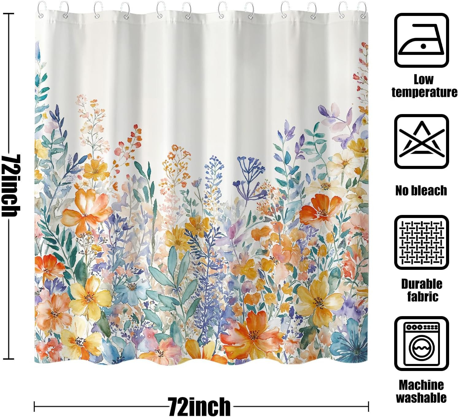 Custom Printed Bath Curtain — custom printed polyester bath curtain detail view