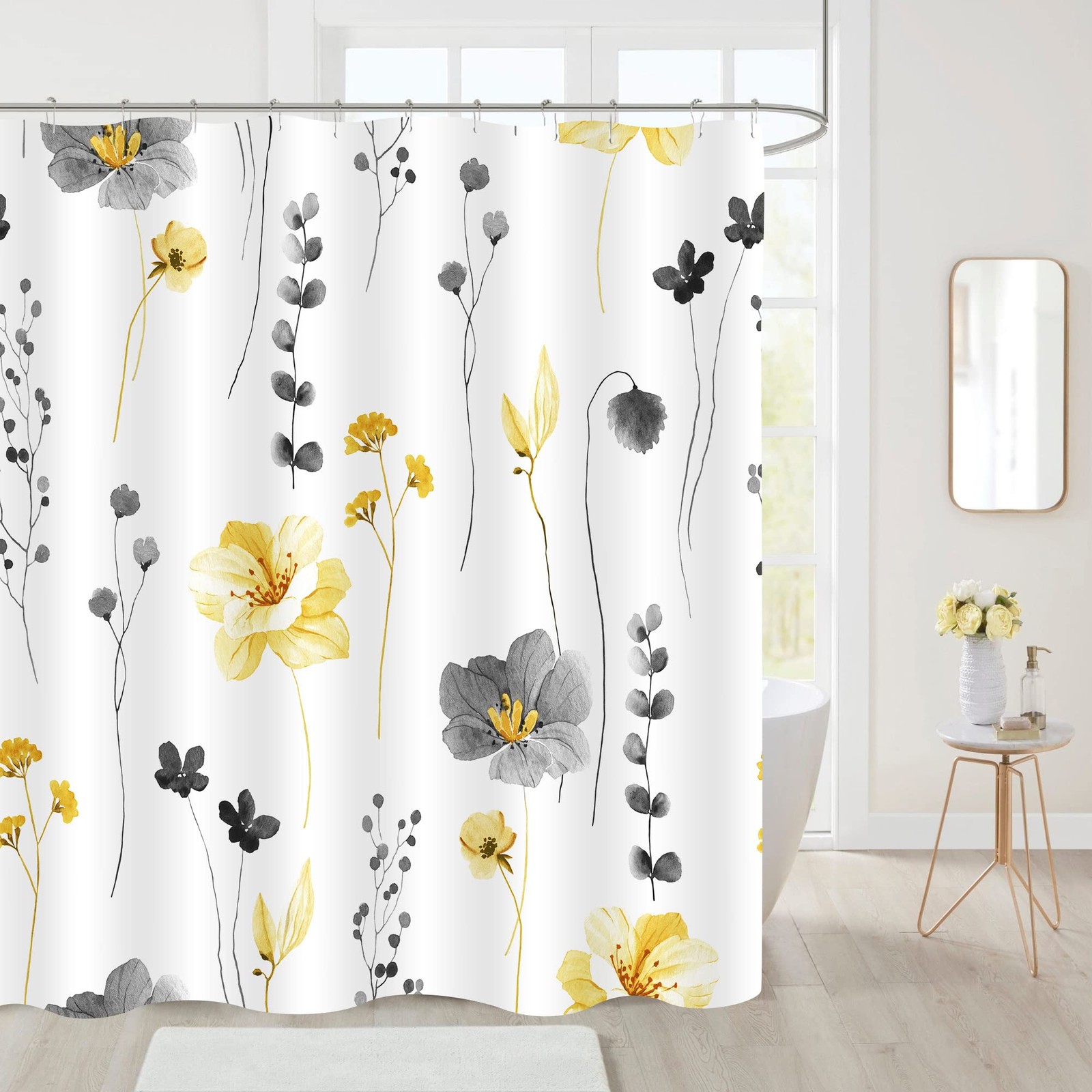 Custom Printed Bath Curtain — custom printed polyester bath curtain detail view