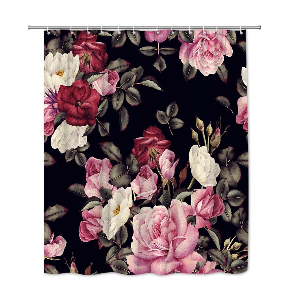 Custom Printed Bath Curtain — custom printed polyester bath curtain detail view