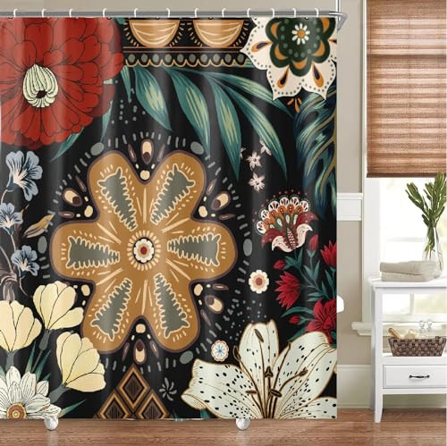Custom Printed Bath Curtain — custom printed polyester bath curtain detail view