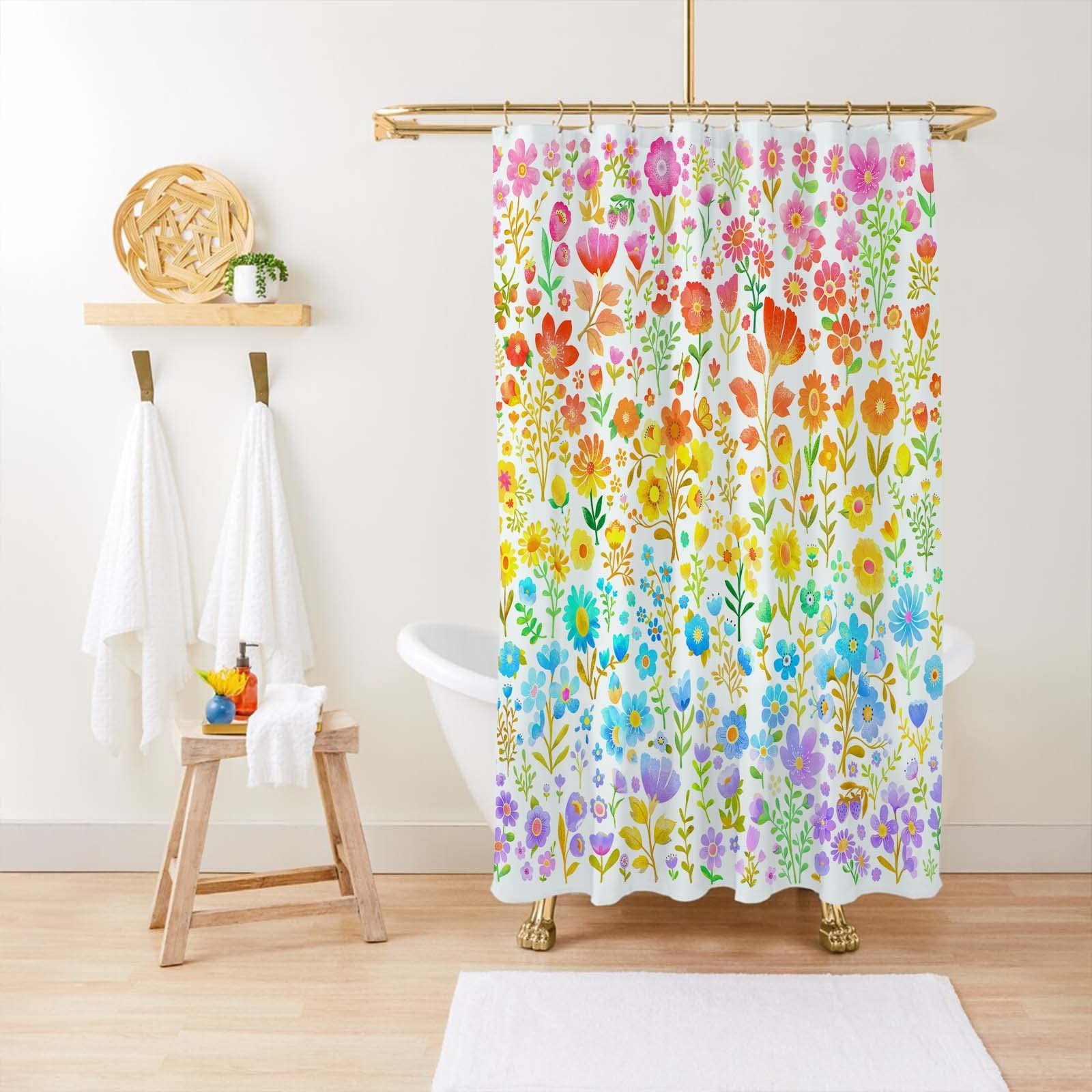 Custom Printed Bath Curtain — custom printed polyester bath curtain detail view