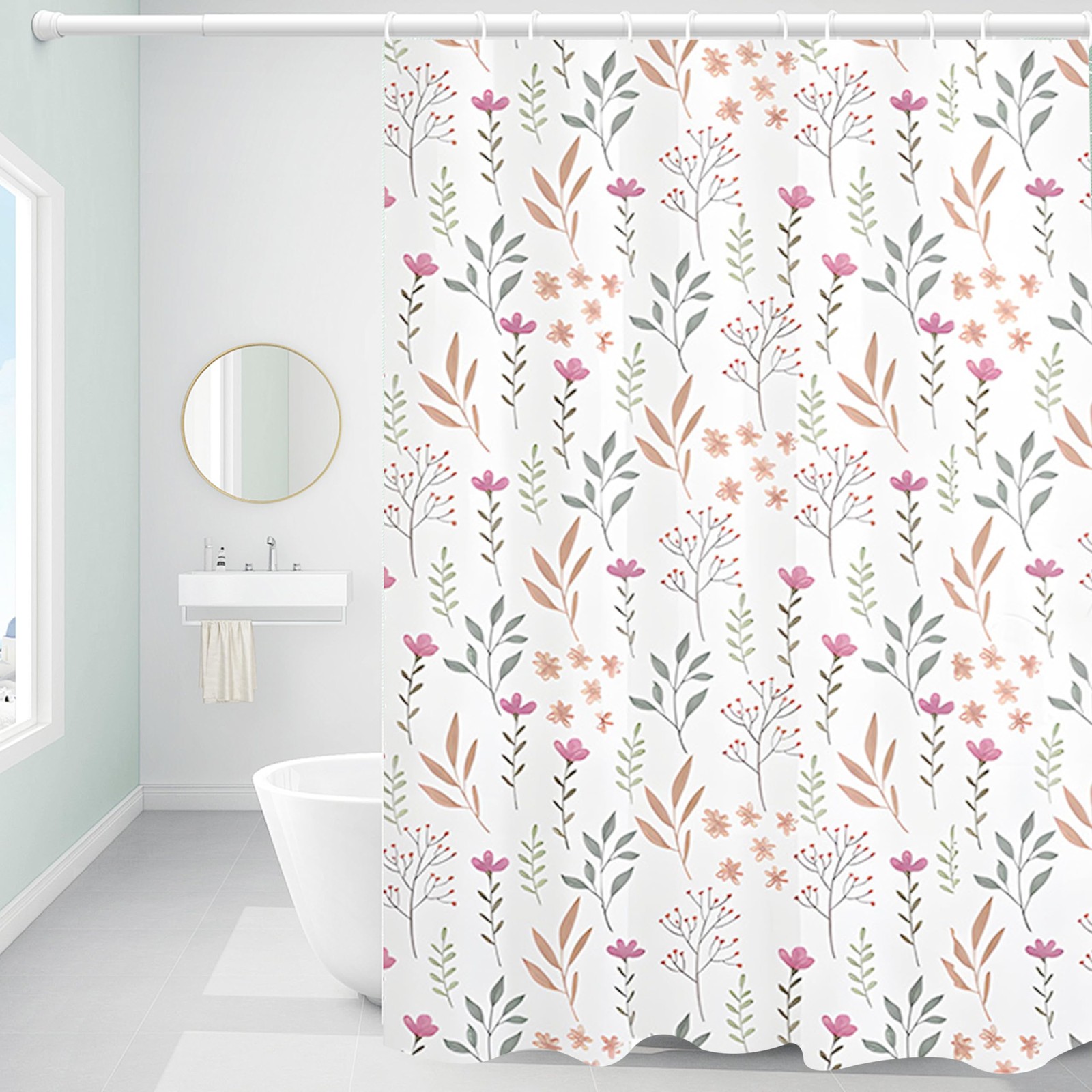 Custom Printed Bath Curtain — custom printed polyester bath curtain