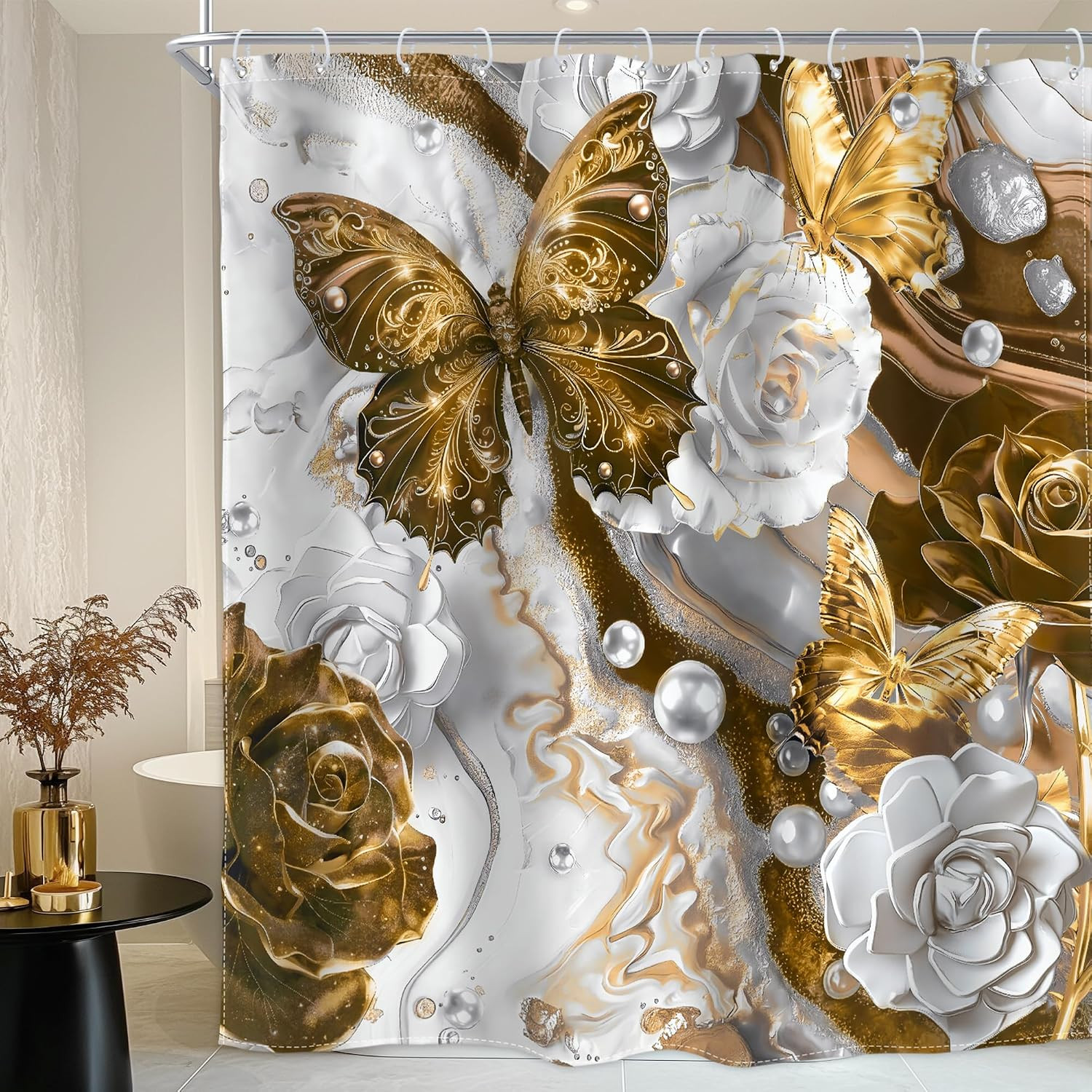 Custom Printed Bath Curtain — custom printed polyester bath curtain