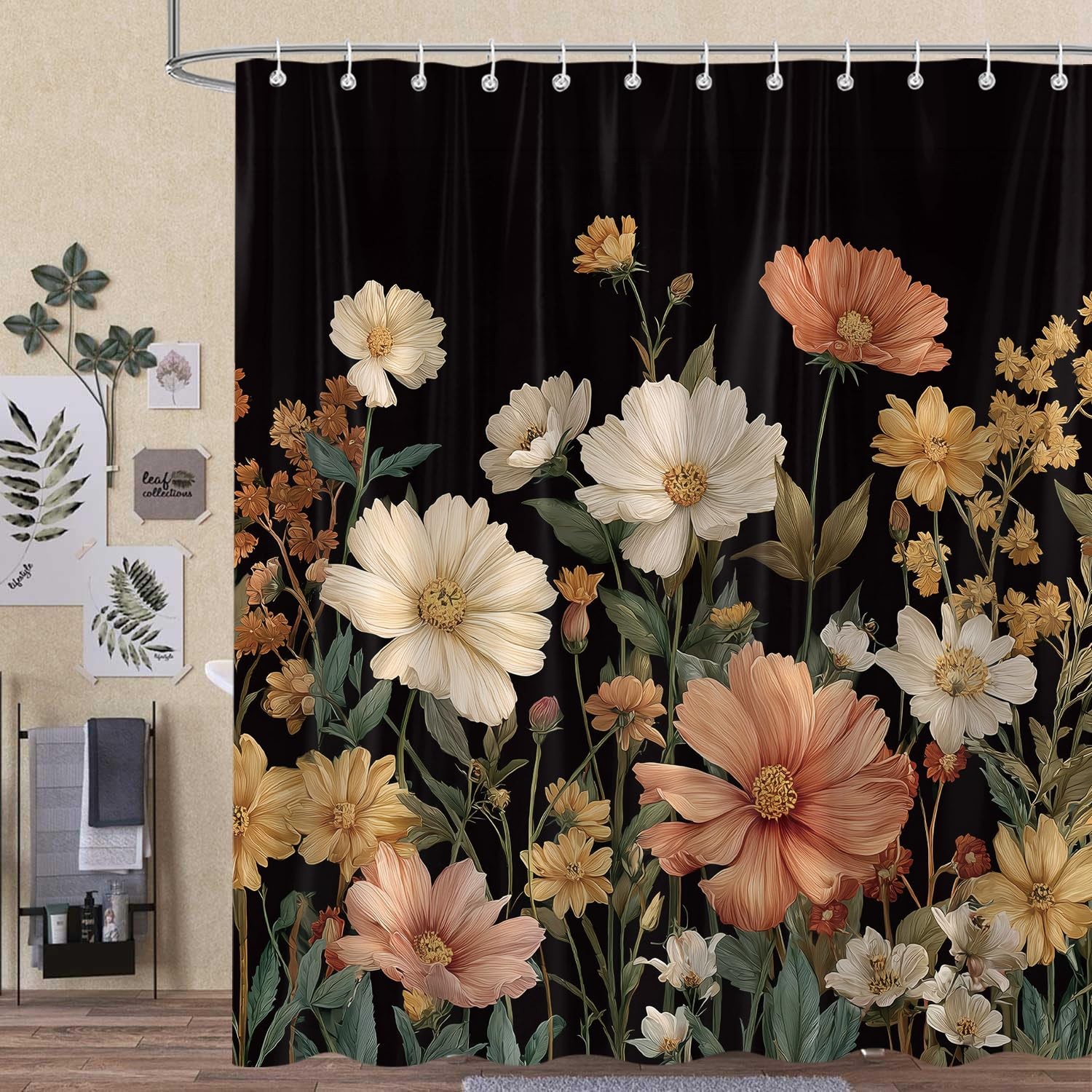 Custom Printed Bath Curtain — custom printed polyester bath curtain detail view