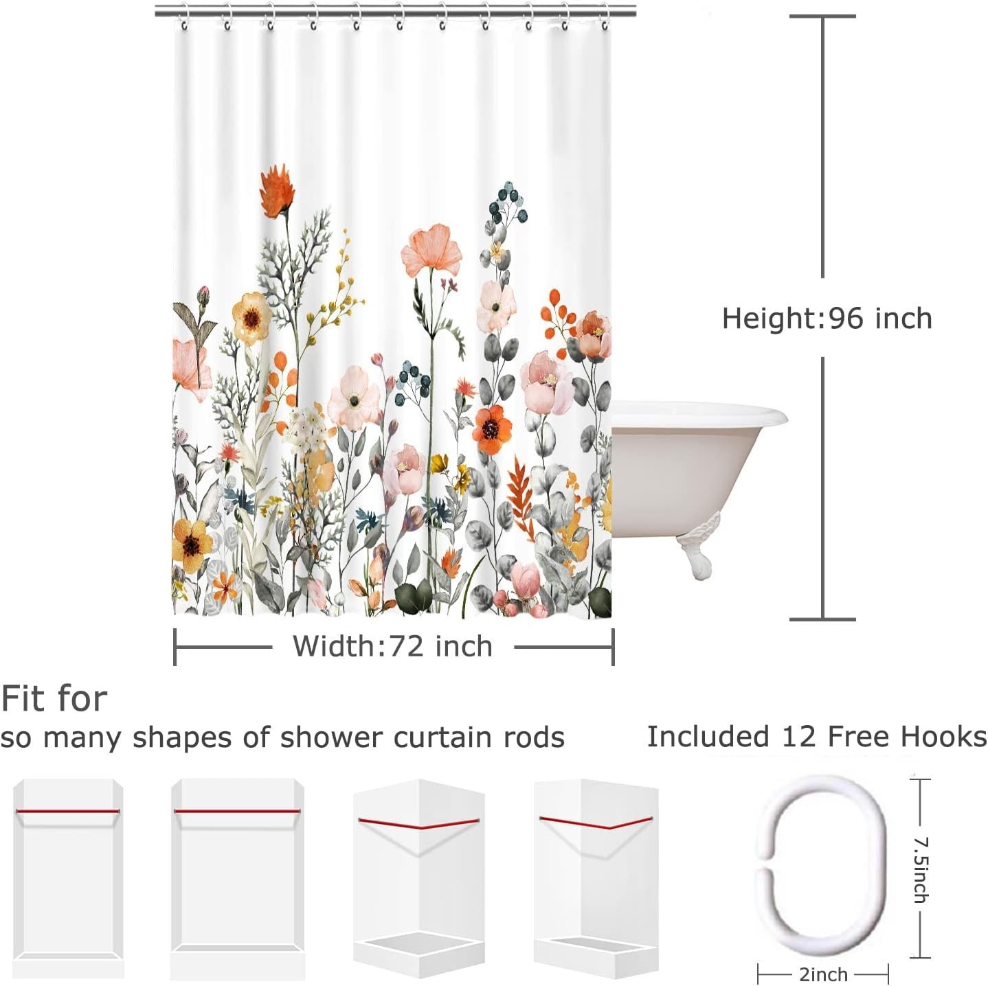 Custom Printed Bath Curtain — custom printed polyester bath curtain detail view