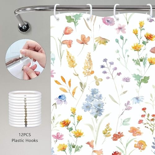 Custom Printed Bath Curtain — custom printed polyester bath curtain detail view