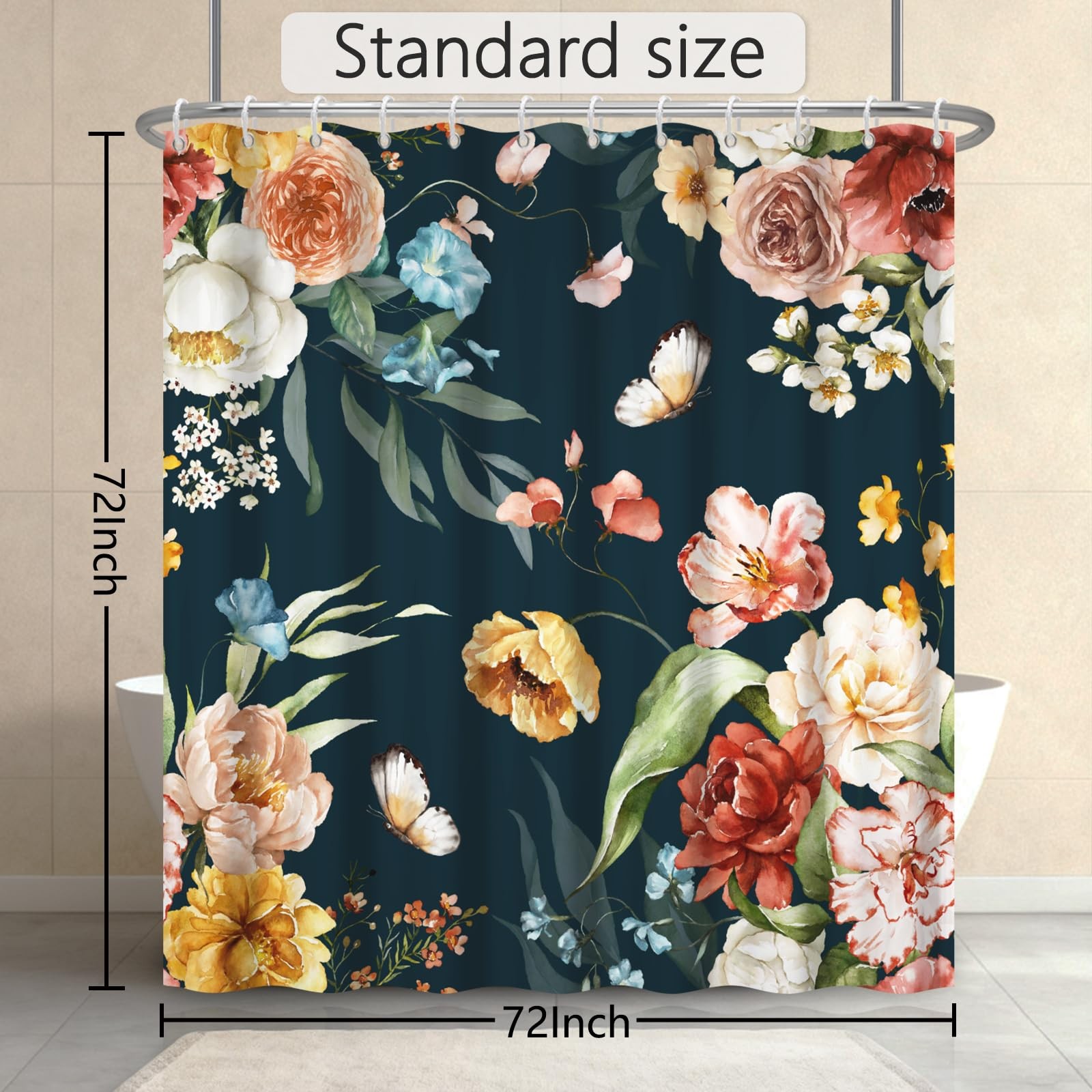 Custom Printed Bath Curtain — custom printed polyester bath curtain detail view
