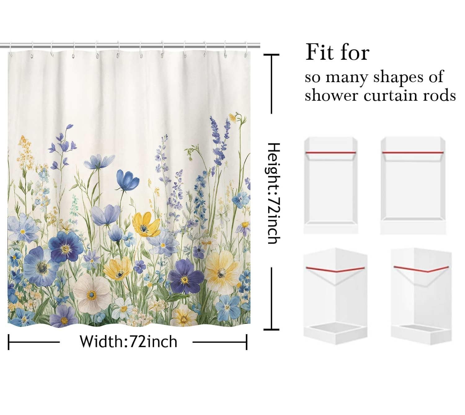 Custom Printed Bath Curtain — custom printed polyester bath curtain detail view