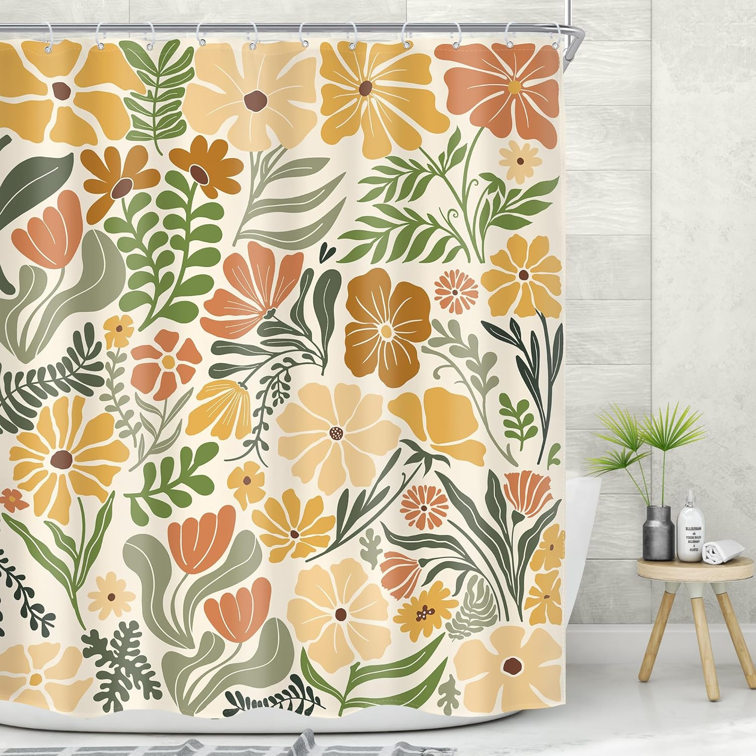 Custom Printed Bath Curtain — custom printed polyester bath curtain detail view
