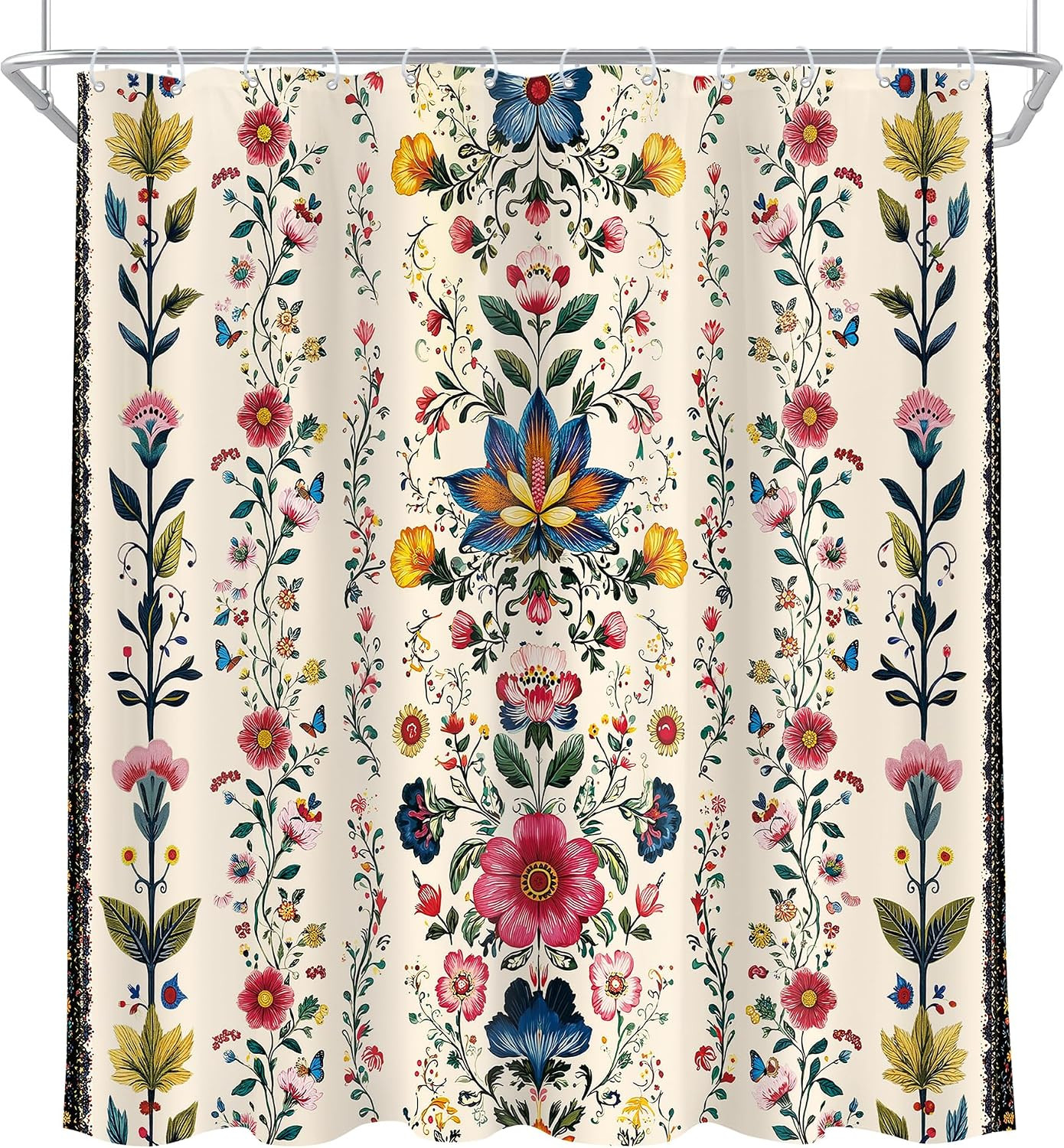 Custom Printed Bath Curtain — custom printed polyester bath curtain detail view