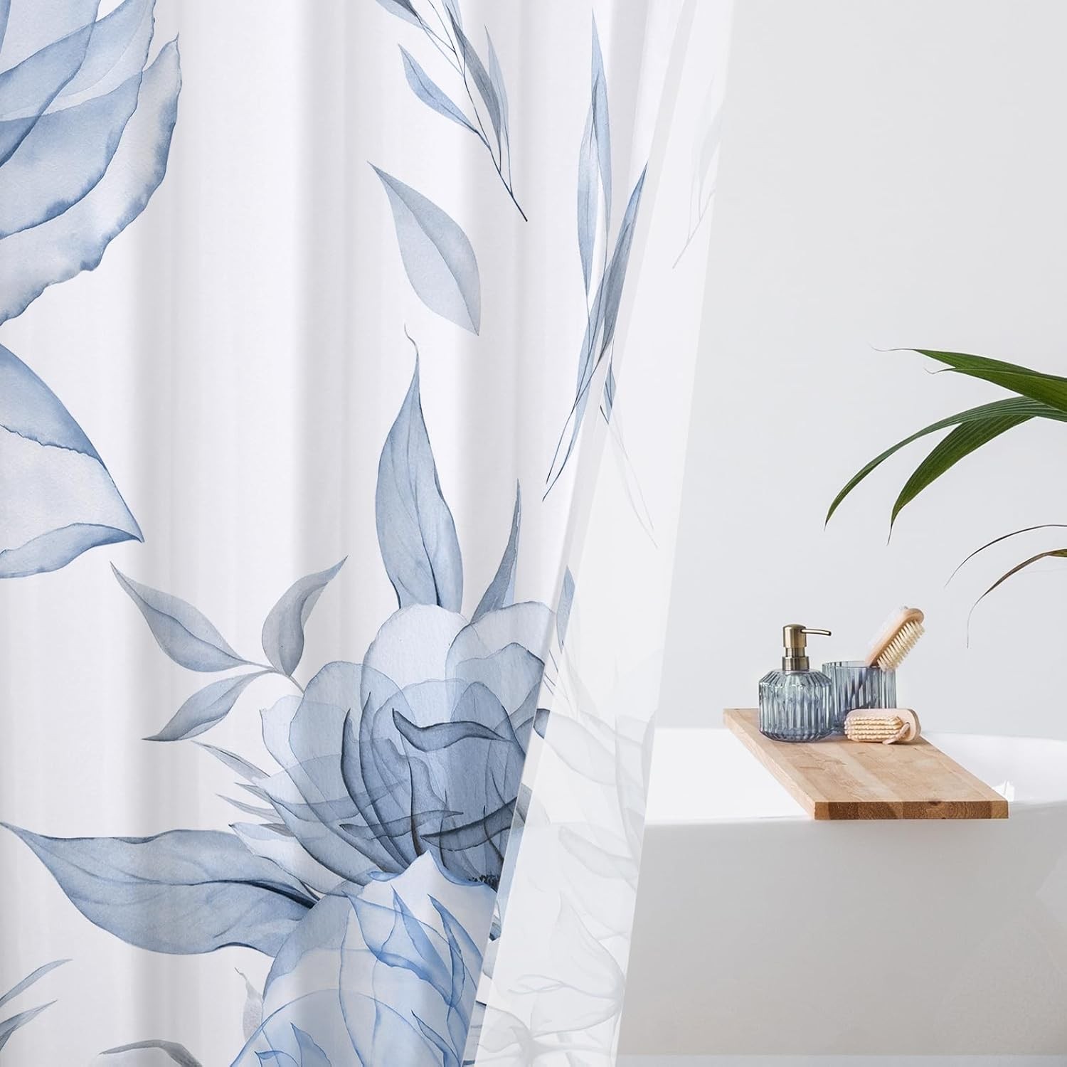 Custom Printed Bath Curtain — custom printed polyester bath curtain detail view