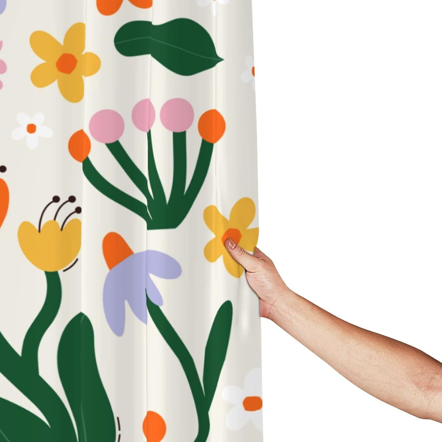 Custom Printed Bath Curtain — custom printed polyester bath curtain detail view