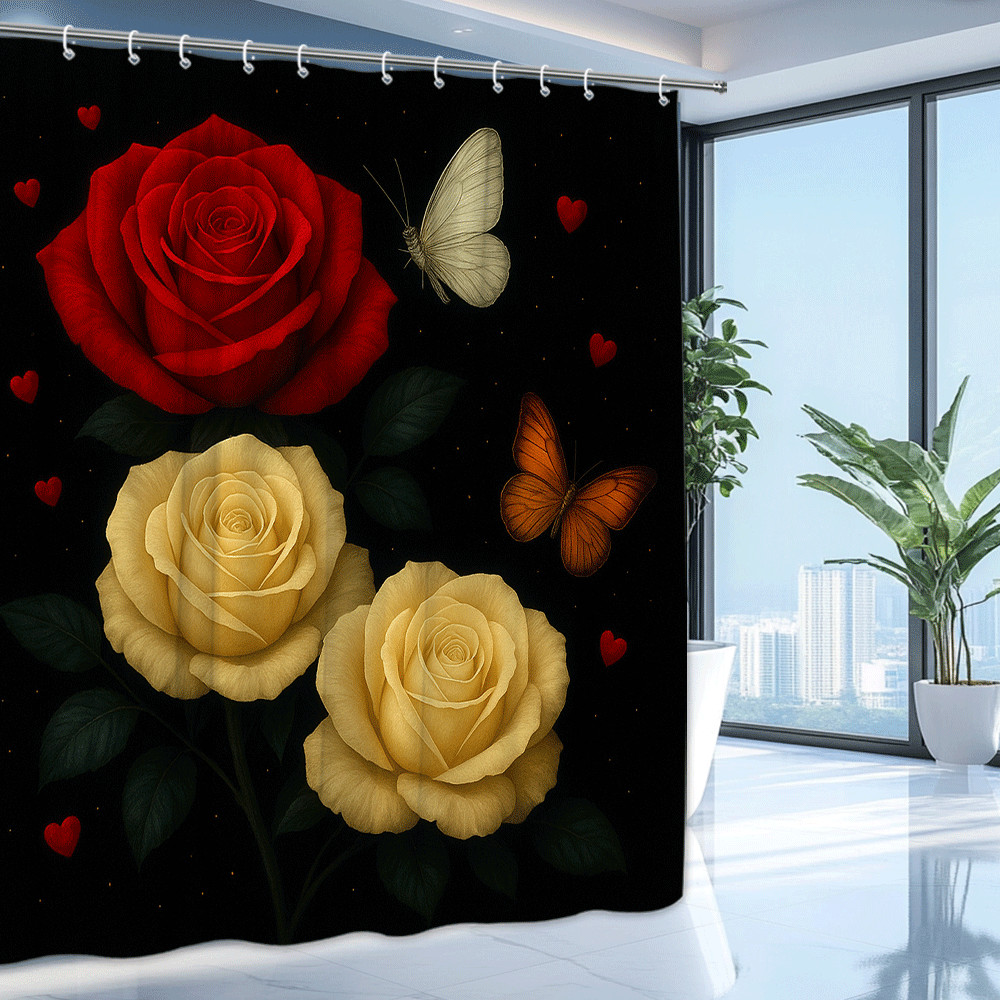 Custom Printed Bath Curtain — custom printed polyester bath curtain detail view