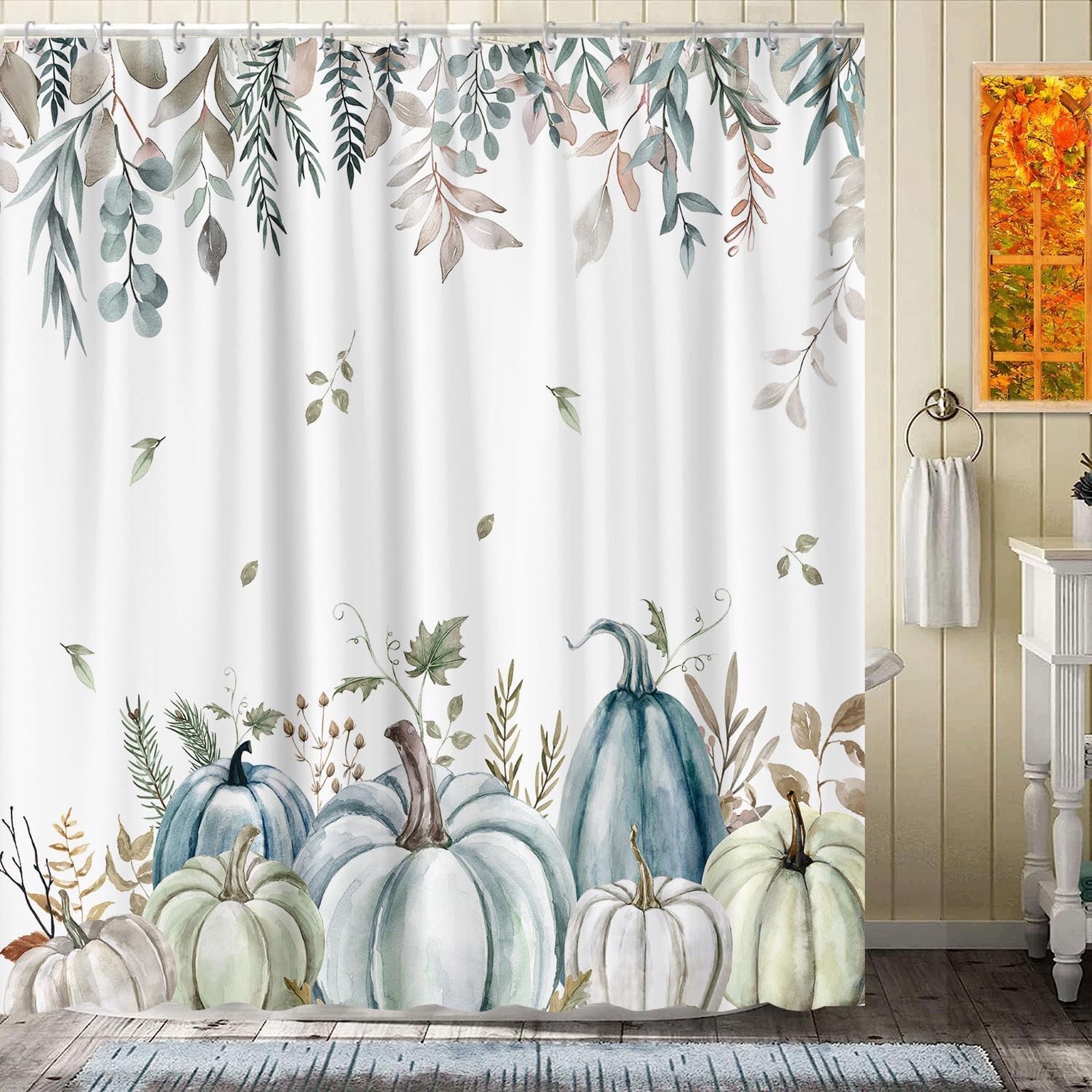 Custom Printed Bath Curtain — custom printed polyester bath curtain detail view
