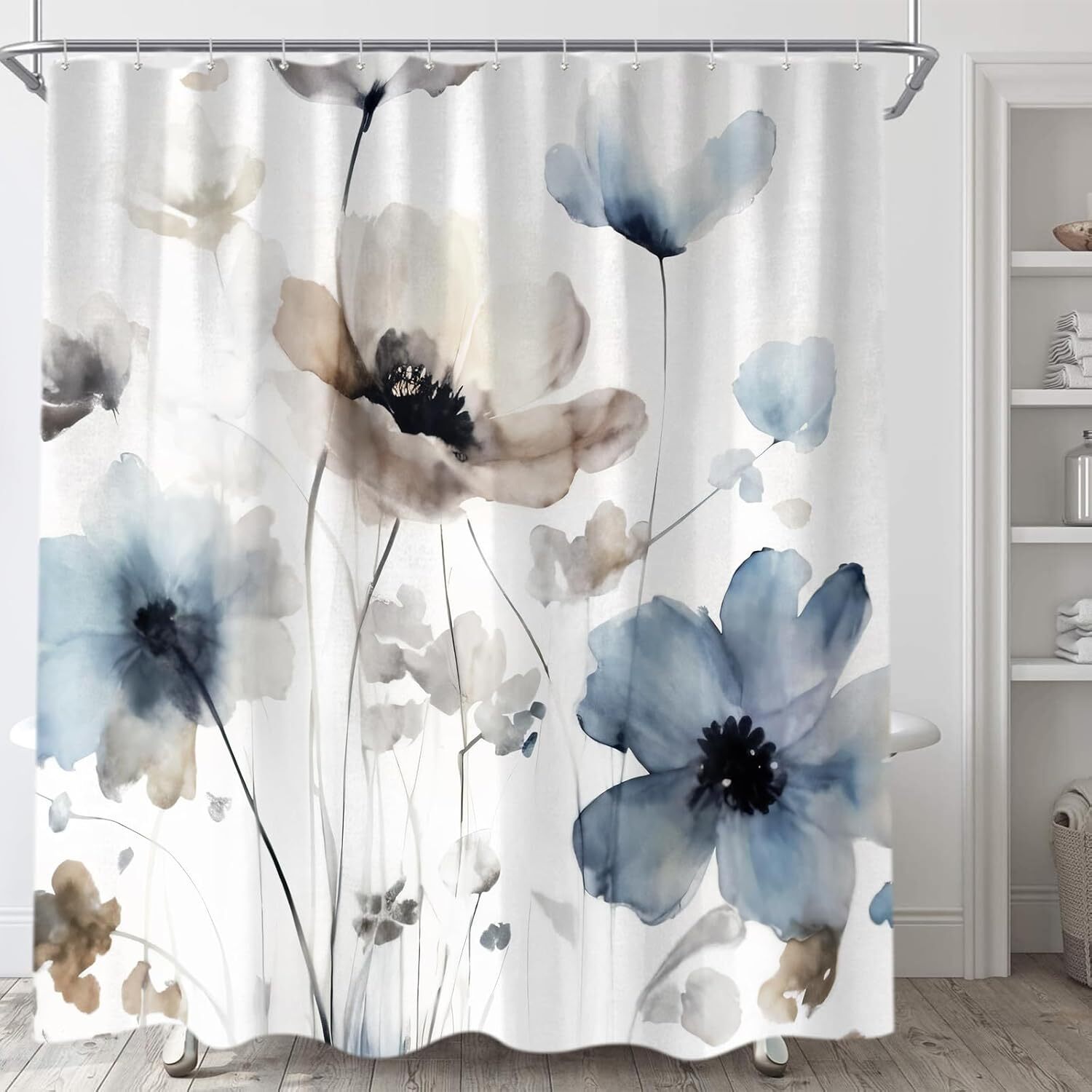 Custom Printed Bath Curtain — custom printed polyester bath curtain detail view