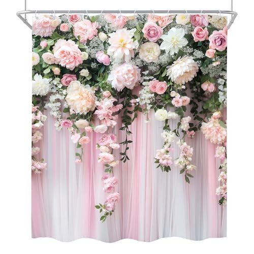 Custom Printed Bath Curtain — custom printed polyester bath curtain detail view