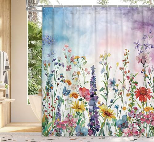 Custom Printed Bath Curtain — custom printed polyester bath curtain detail view
