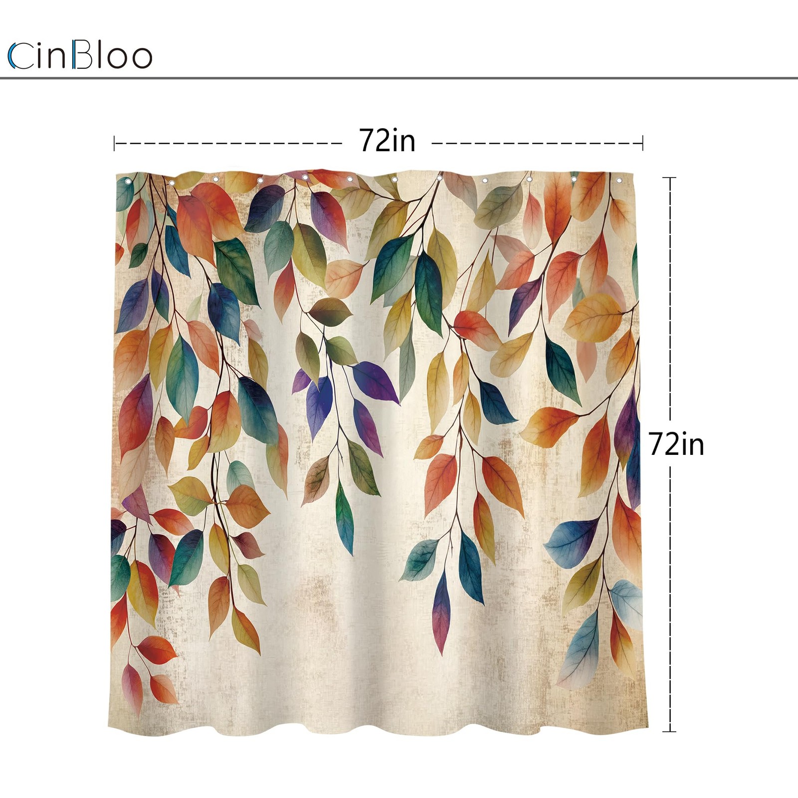 Custom Printed Bath Curtain — custom printed polyester bath curtain detail view