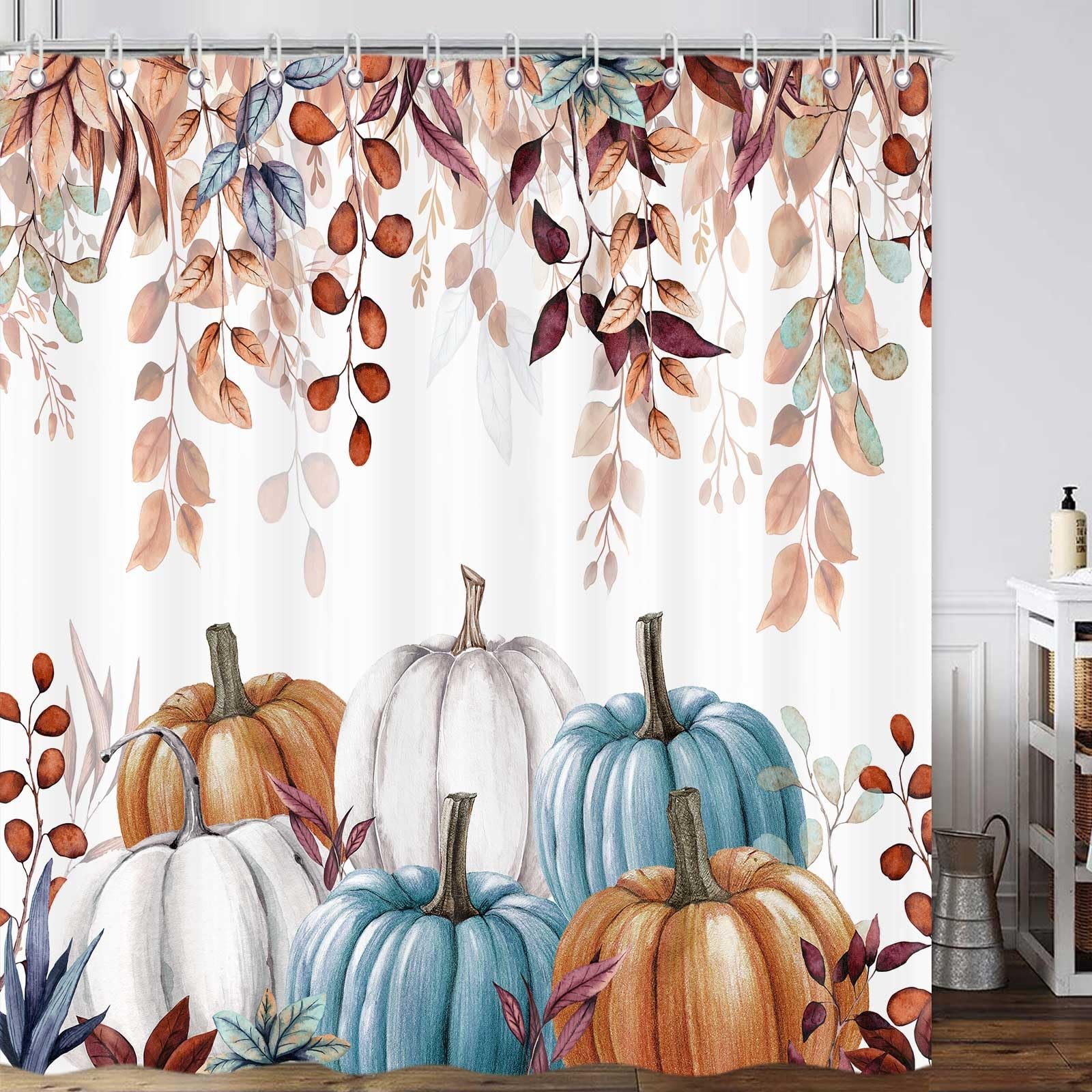 Custom Printed Bath Curtain — custom printed polyester bath curtain detail view