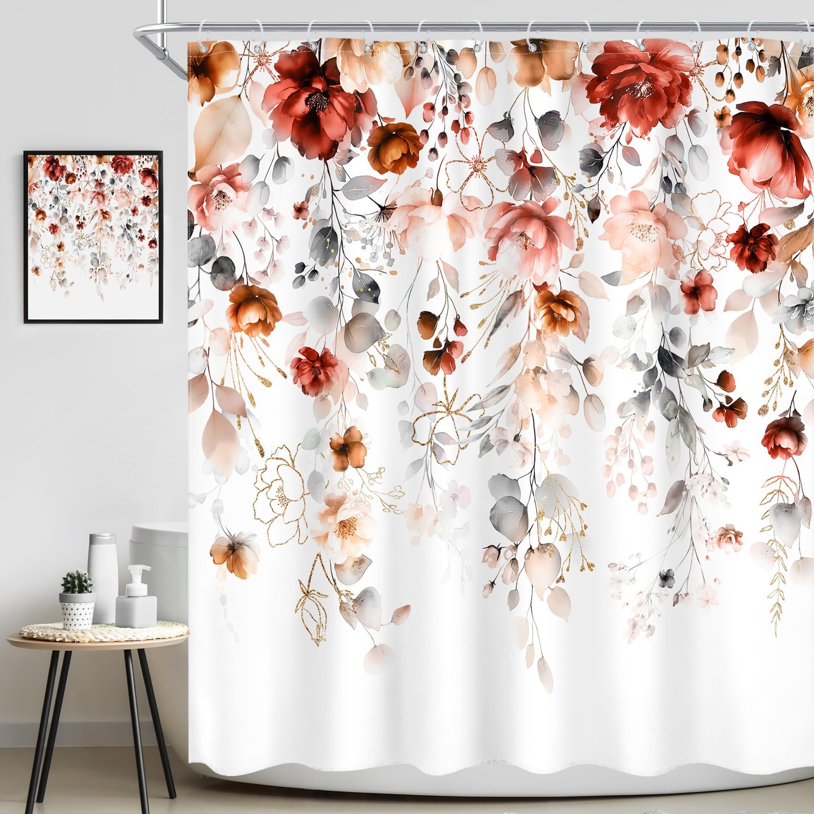 Custom Printed Bath Curtain — custom printed polyester bath curtain detail view
