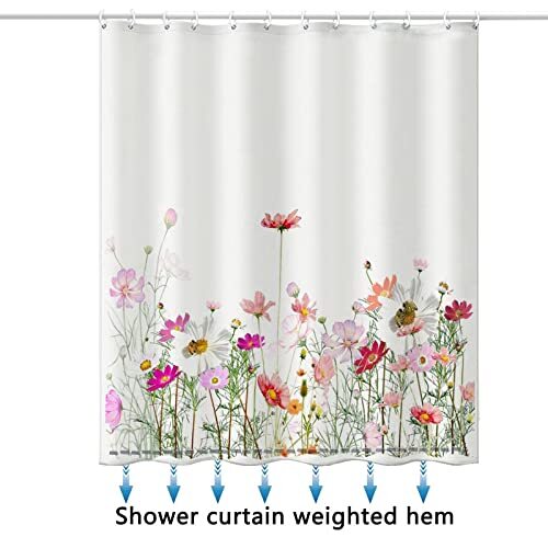 Custom Printed Bath Curtain — custom printed polyester bath curtain detail view