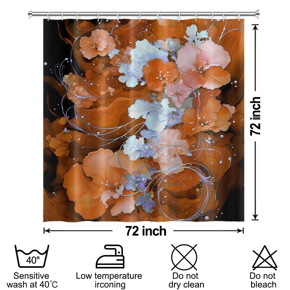 Custom Printed Bath Curtain — custom printed polyester bath curtain detail view