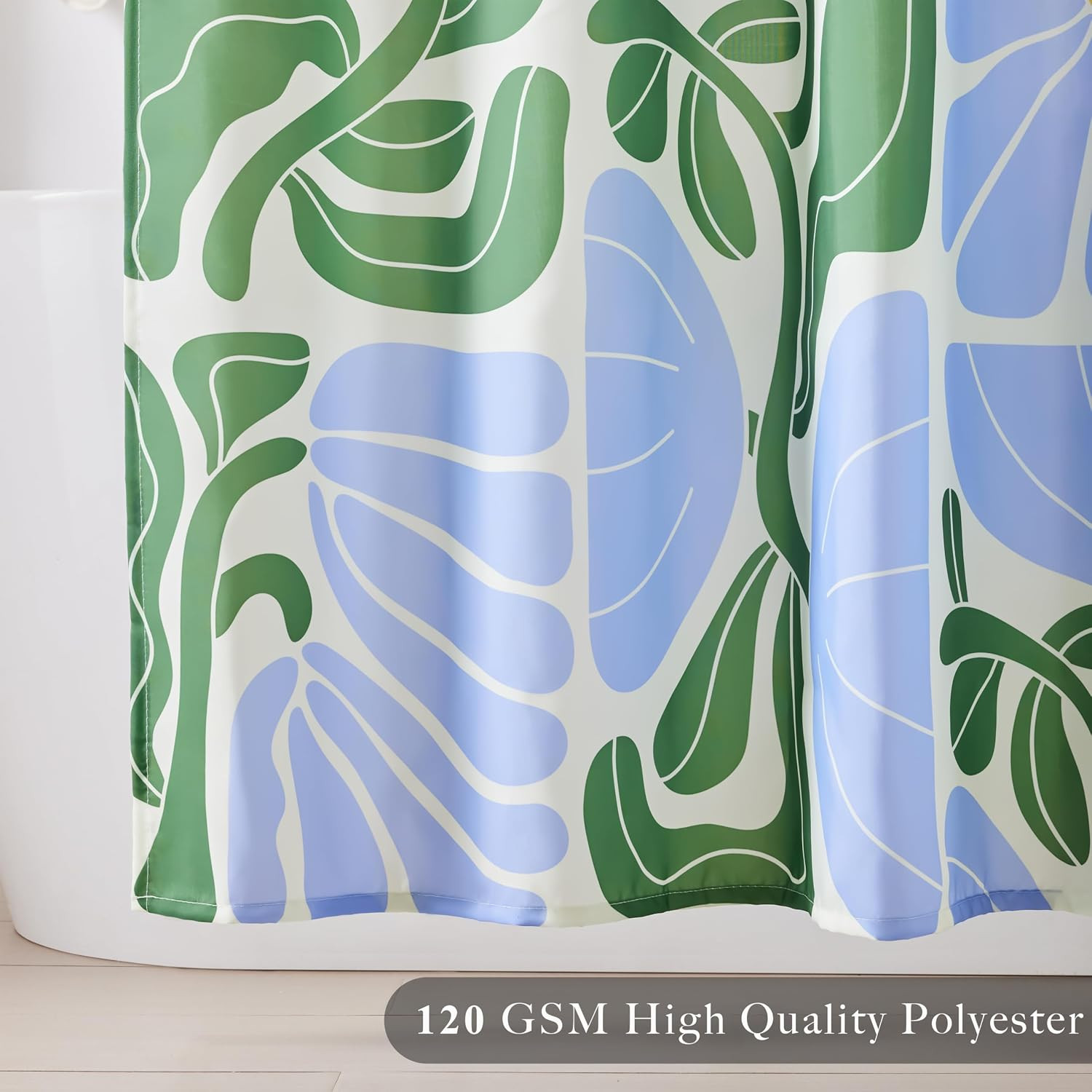 Custom Printed Bath Curtain — custom printed polyester bath curtain detail view