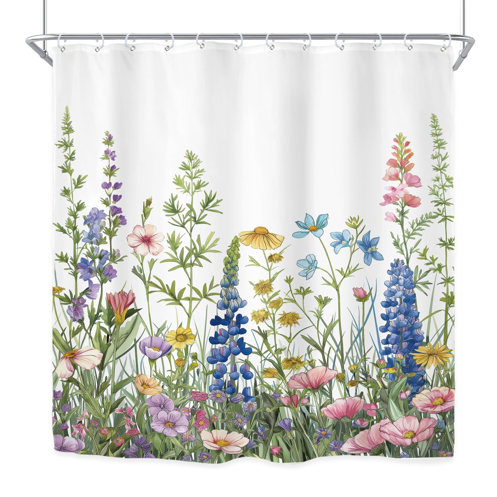 Custom Printed Bath Curtain — custom printed polyester bath curtain detail view