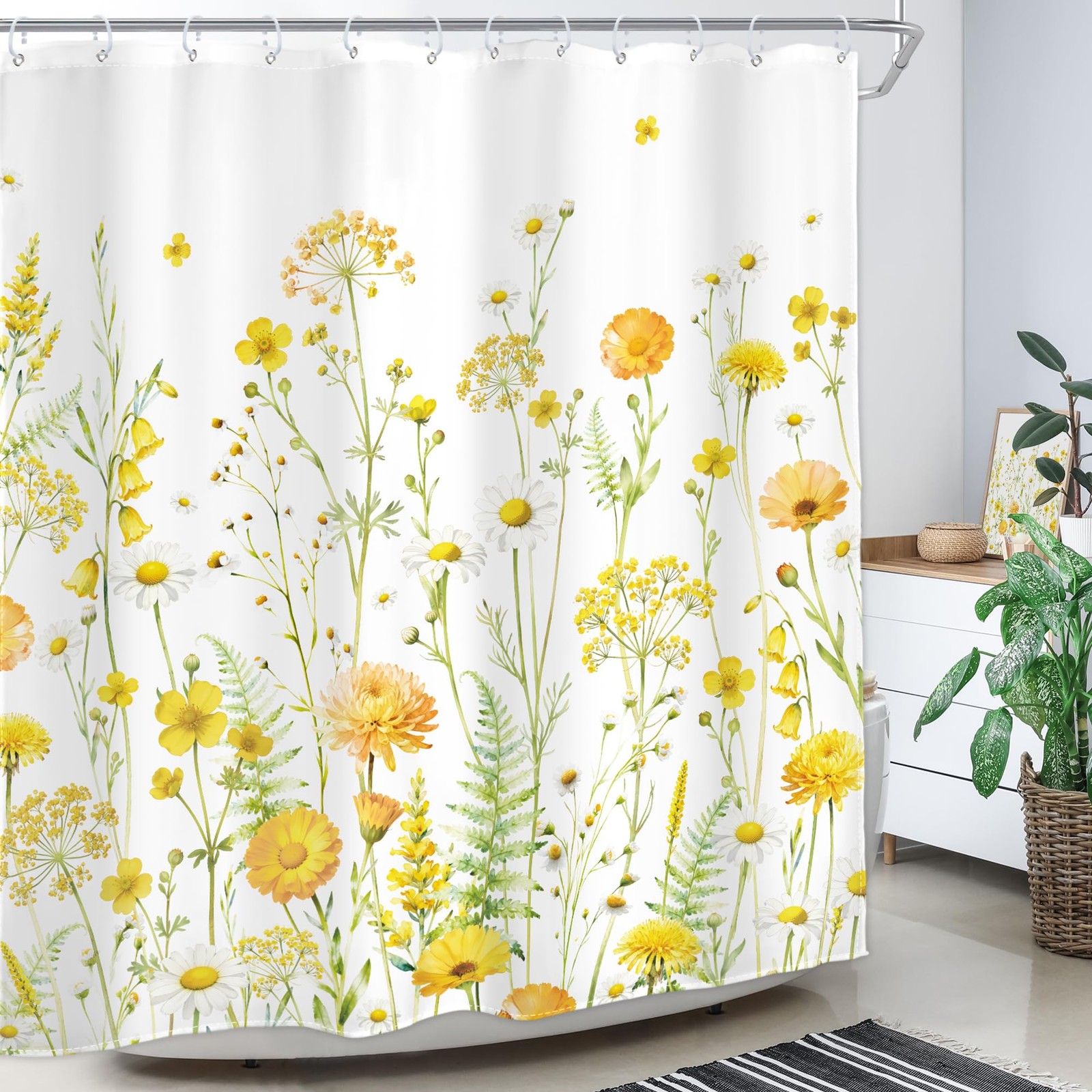 Custom Printed Bath Curtain — custom printed polyester bath curtain detail view
