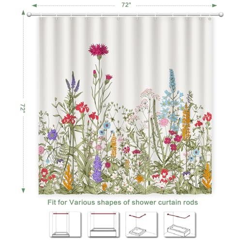 Custom Printed Bath Curtain — custom printed polyester bath curtain detail view