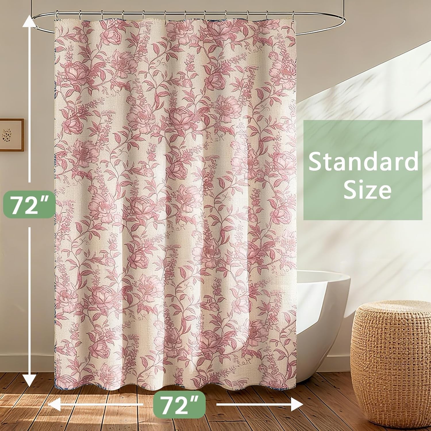 Custom Printed Bath Curtain — custom printed polyester bath curtain detail view