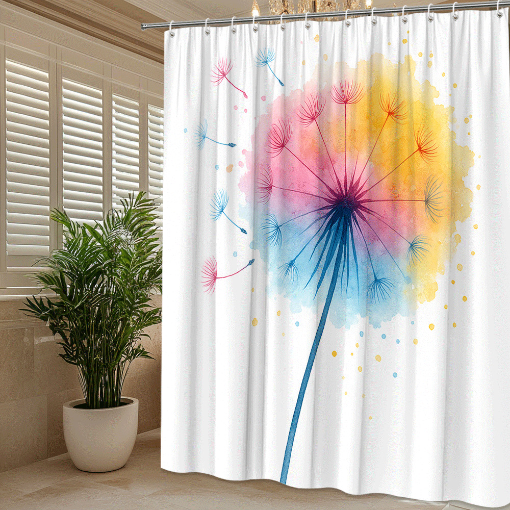 Custom Printed Bath Curtain — custom printed polyester bath curtain detail view