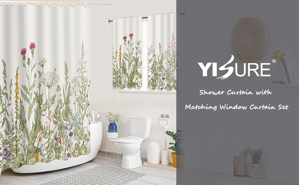 Custom Printed Bath Curtain — custom printed polyester bath curtain detail view