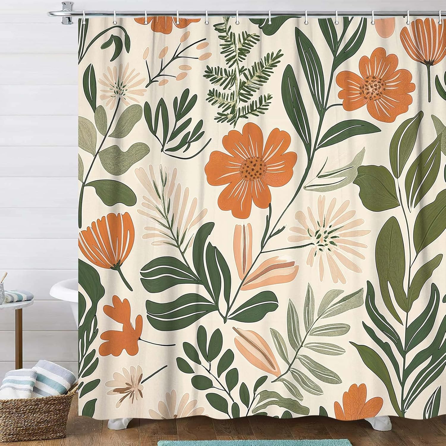 Custom Printed Bath Curtain — custom printed polyester bath curtain detail view